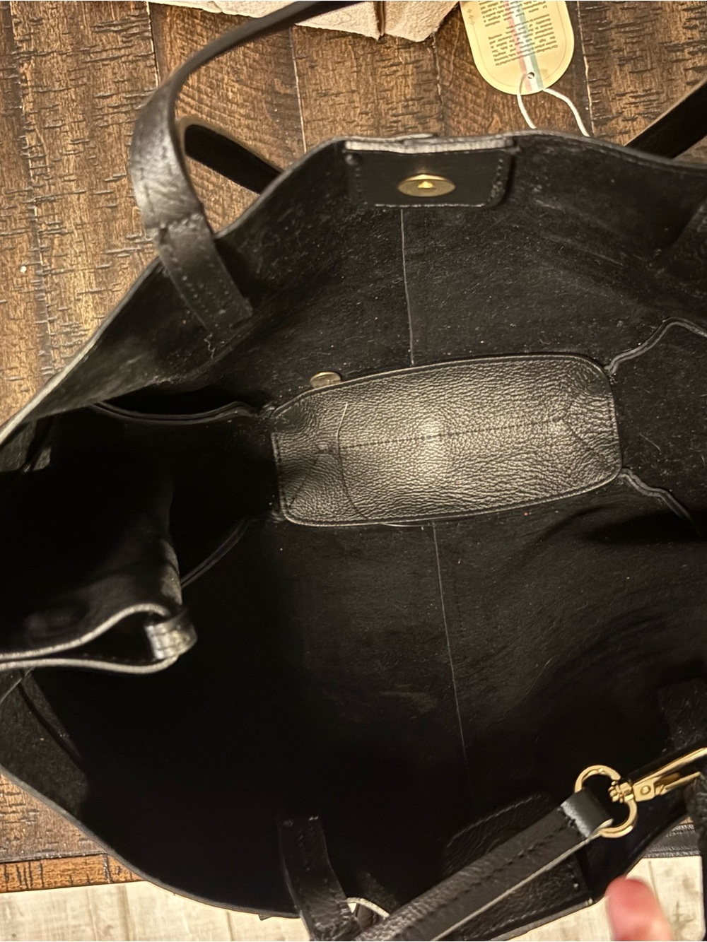 Black Leather Tote Bag Made in Italy - Picture 9 of 16